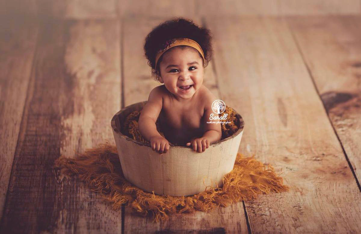 Rustic Bucket - 14in - Cream-Newborn Photography Props