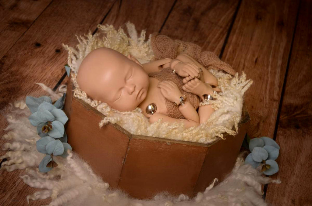 Rustic Bucket - Octogonal - Brown-Newborn Photography Props