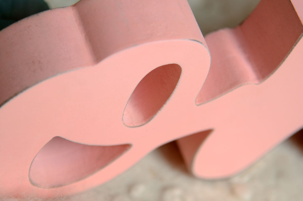 Wooden One - Script - Pink