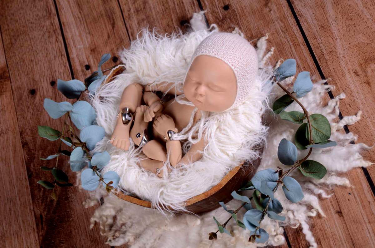 Mohair Bonnet - Smooth - Milk White-Newborn Photography Props