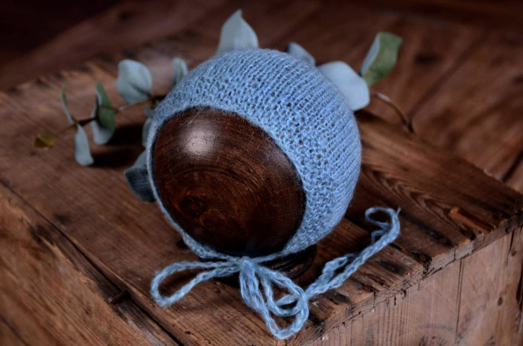 Mohair Bonnet - Smooth - Ocean-Newborn Photography Props