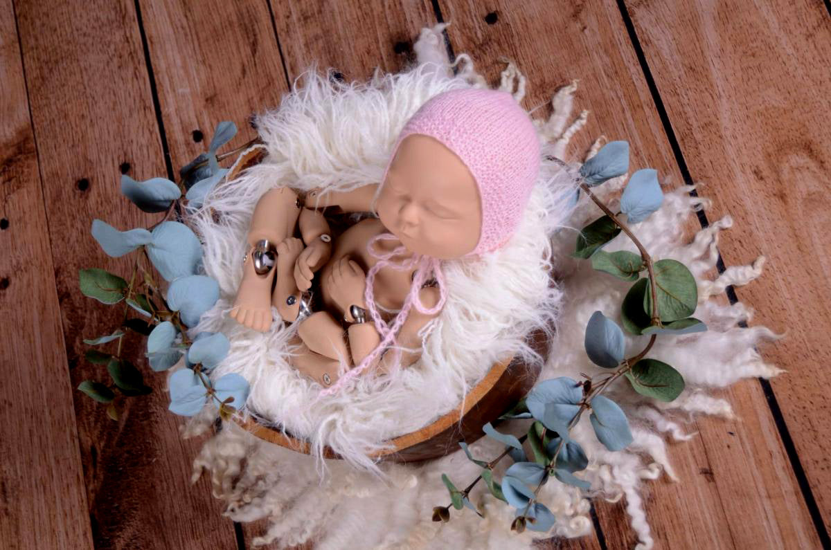 Mohair Bonnet - Smooth - Pink-Newborn Photography Props