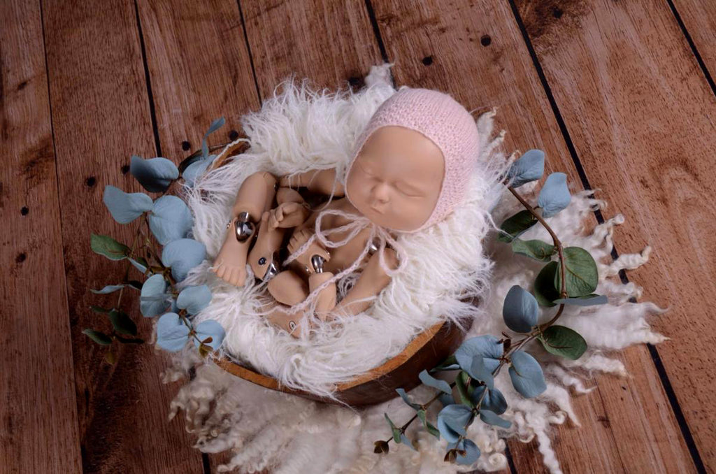 Mohair Bonnet - Smooth - Light Pink-Newborn Photography Props
