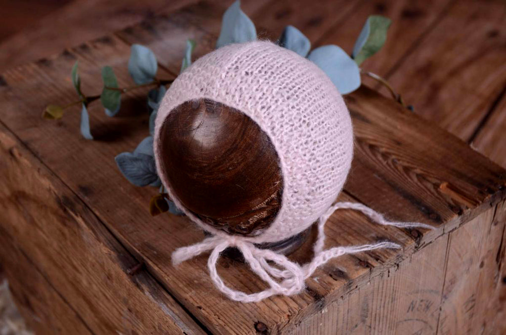 Mohair Bonnet - Smooth - Light Pink-Newborn Photography Props