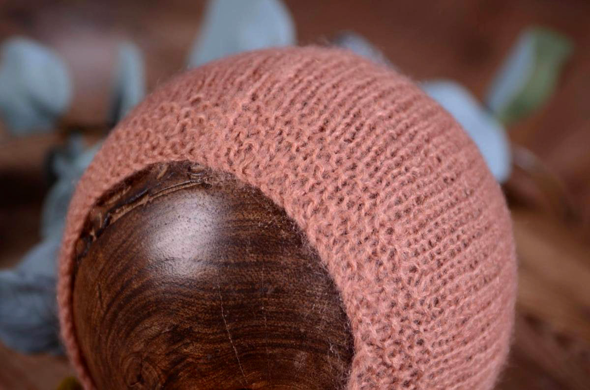 Mohair Bonnet - Smooth - Dusty Pink-Newborn Photography Props