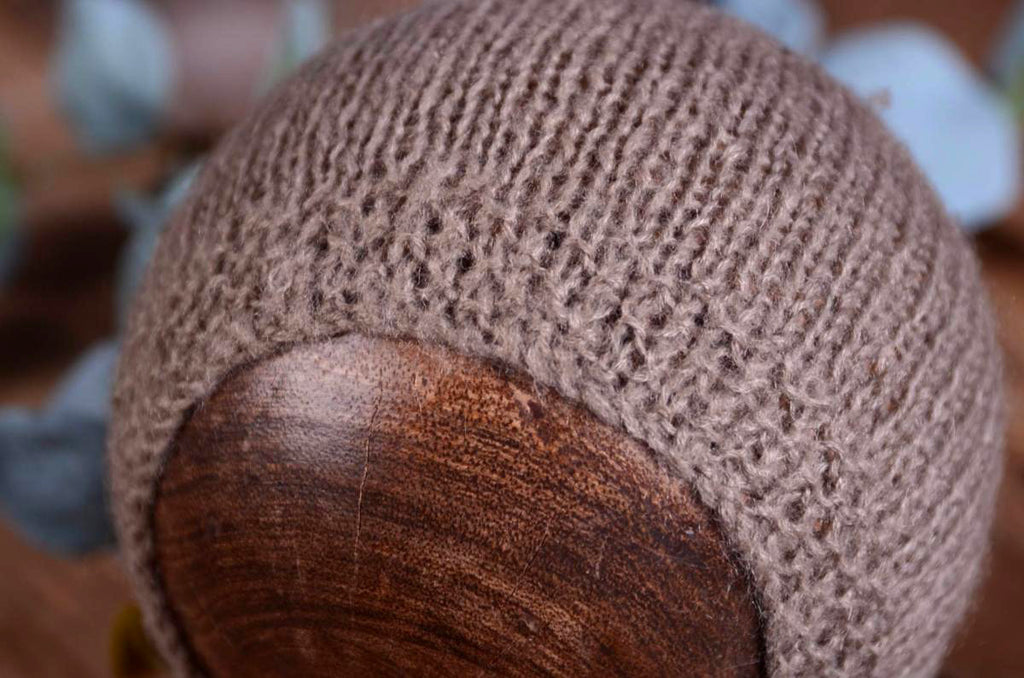 Mohair Bonnet - Smooth - Nut-Newborn Photography Props