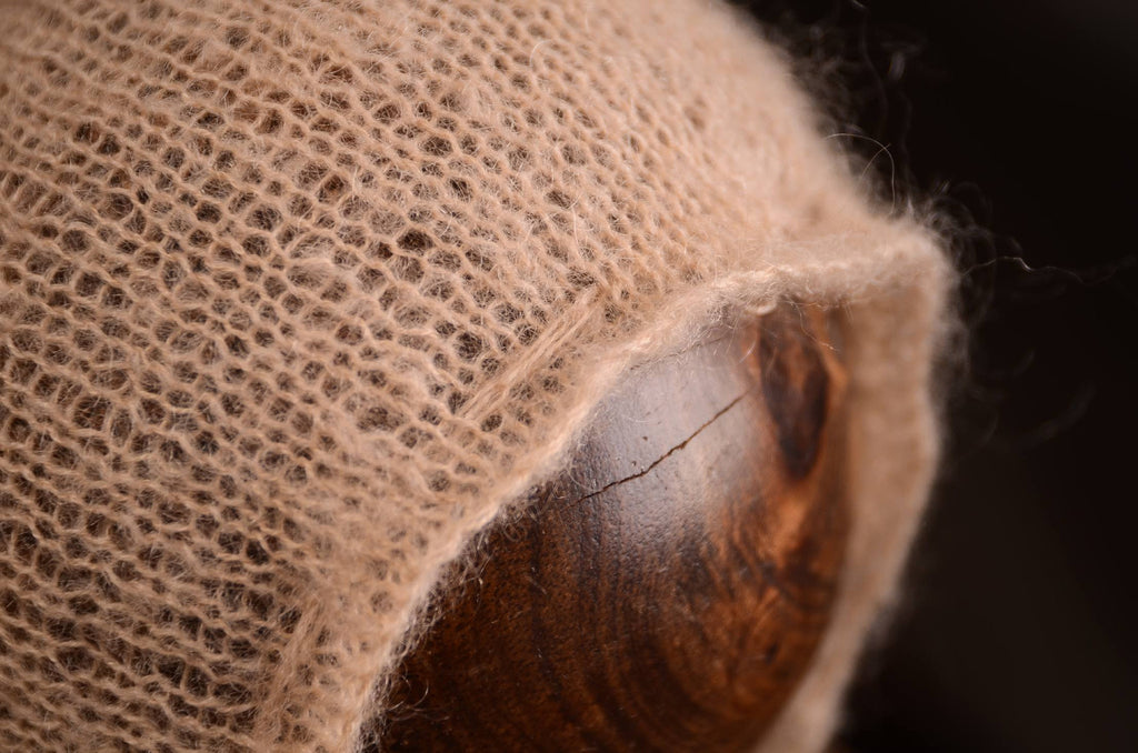 Adjustable Pointy Mohair Bonnet - Beige-Newborn Photography Props