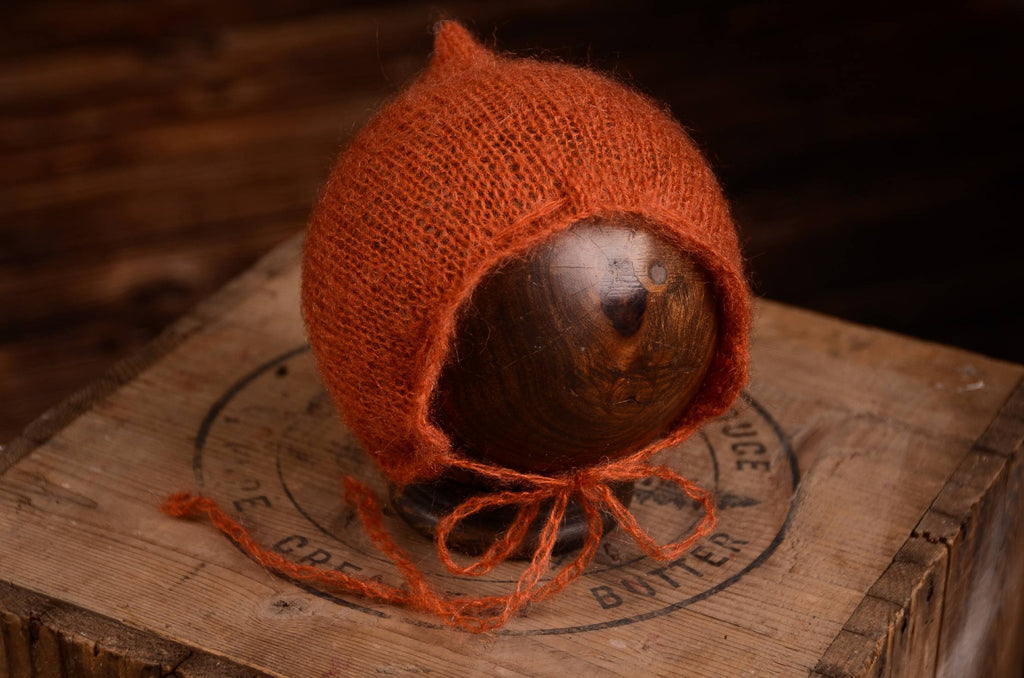Adjustable Pointy Mohair Bonnet - Vermeil-Newborn Photography Props