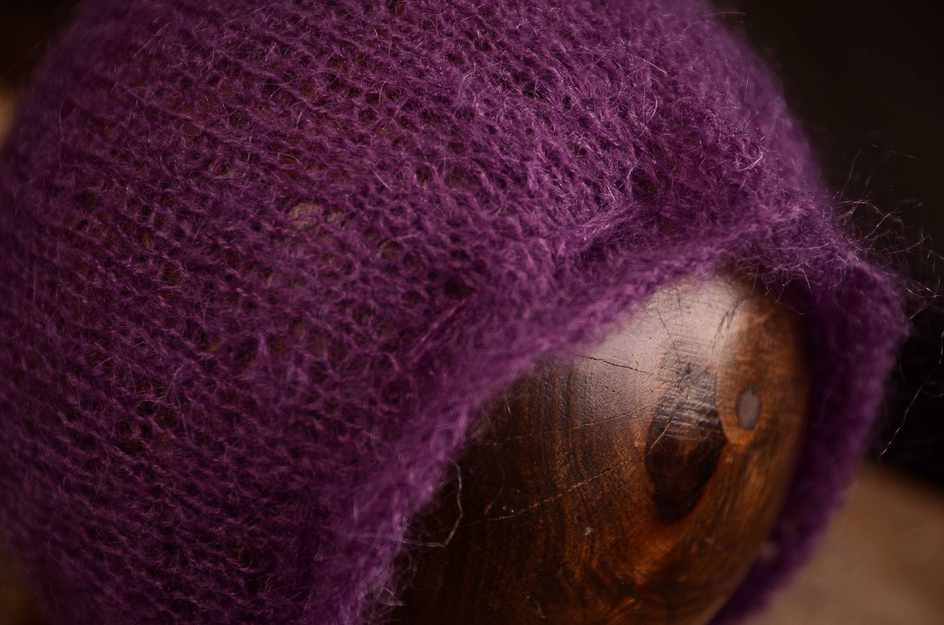 Adjustable Pointy Mohair Bonnet - Violet-Newborn Photography Props