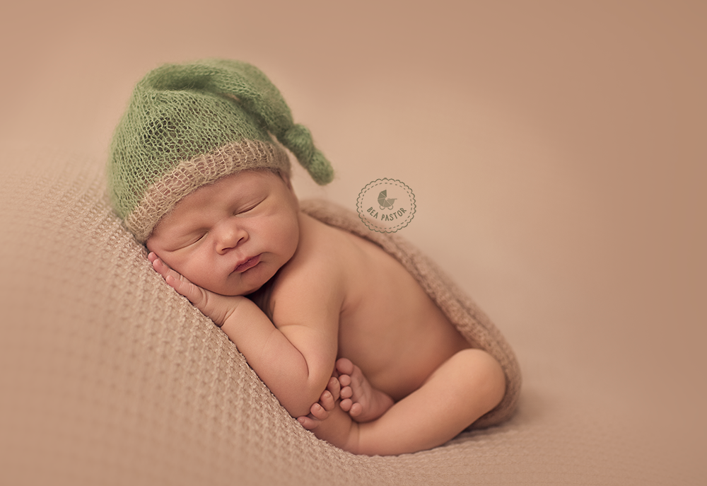 Mohair Sleeping Hat - Sage-Newborn Photography Props