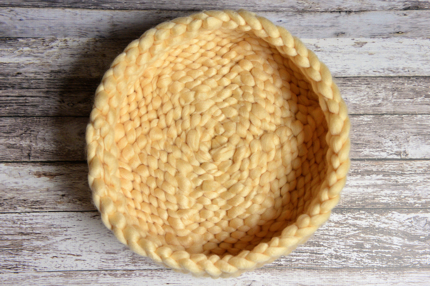 Knitted Thick Yarn Basket - Beige-Newborn Photography Props
