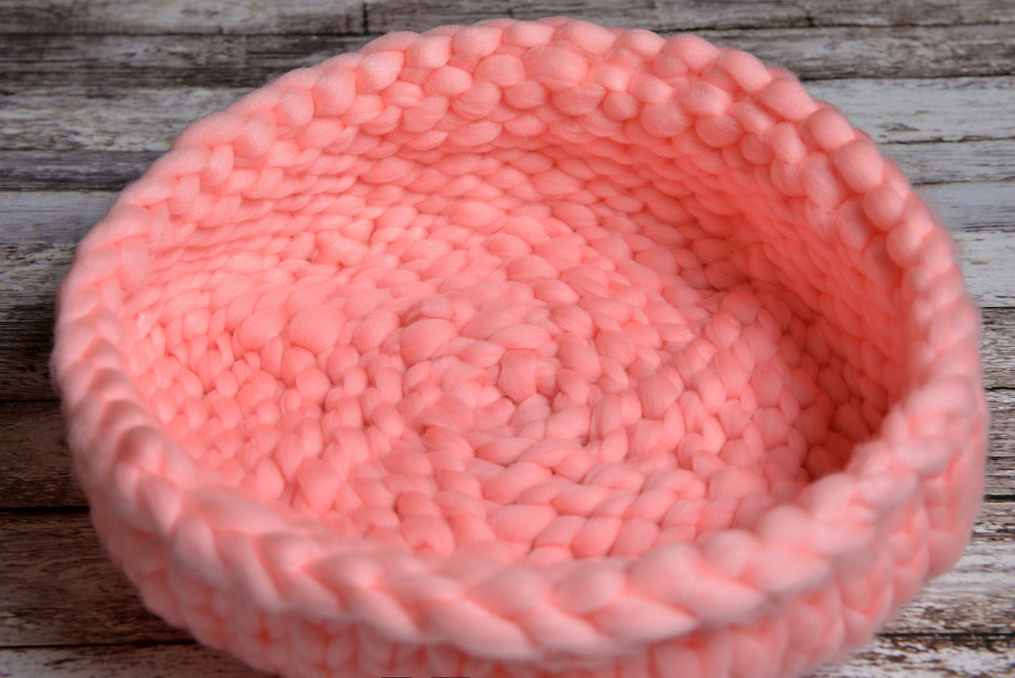 Knitted Thick Yarn Basket - Pink-Newborn Photography Props