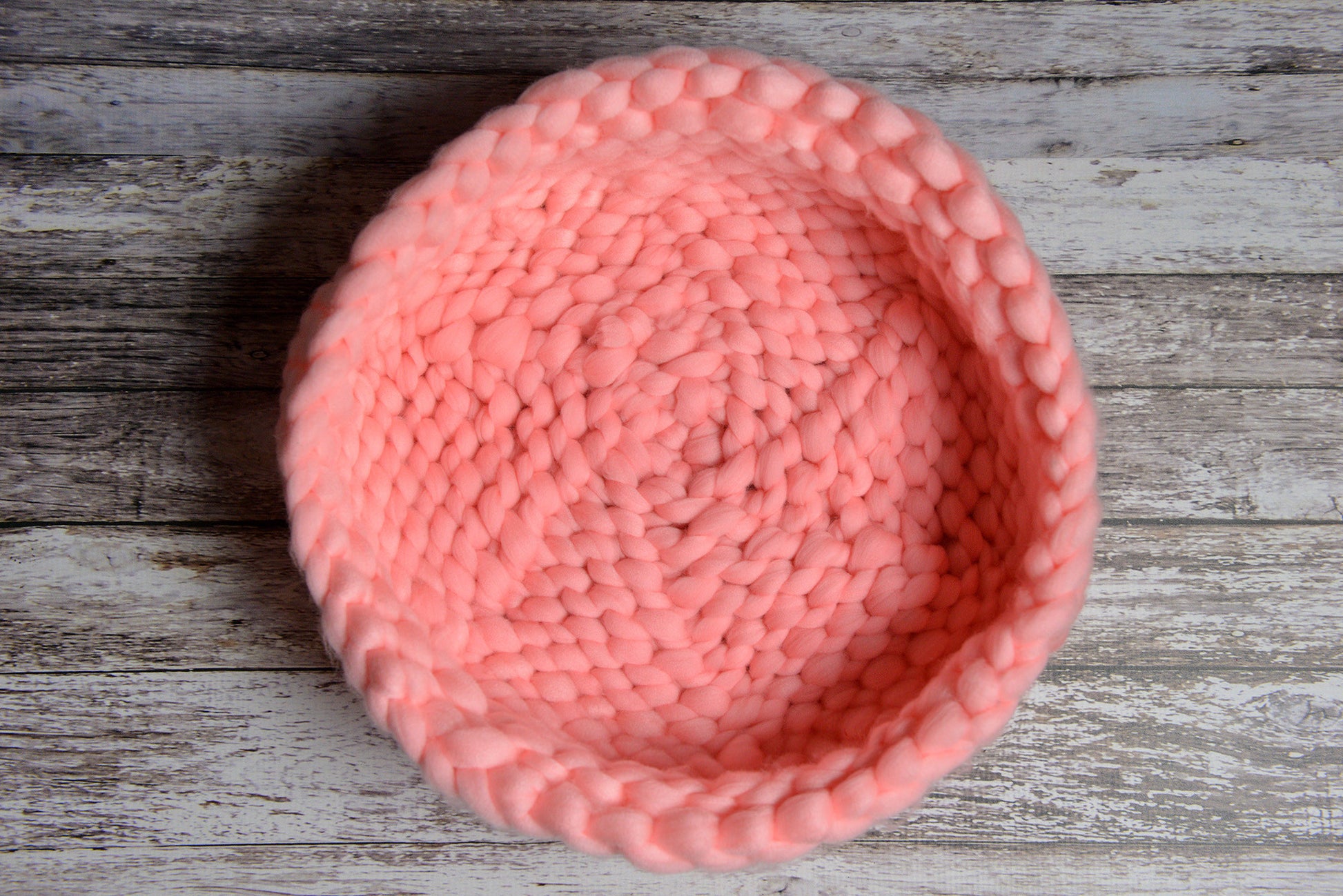 Knitted Thick Yarn Basket - Pink-Newborn Photography Props