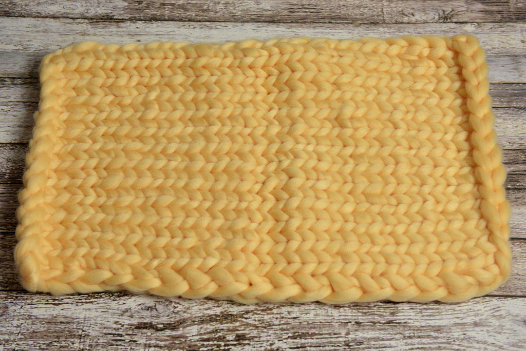 Knitted Thick Yarn Blanket - Beige-Newborn Photography Props