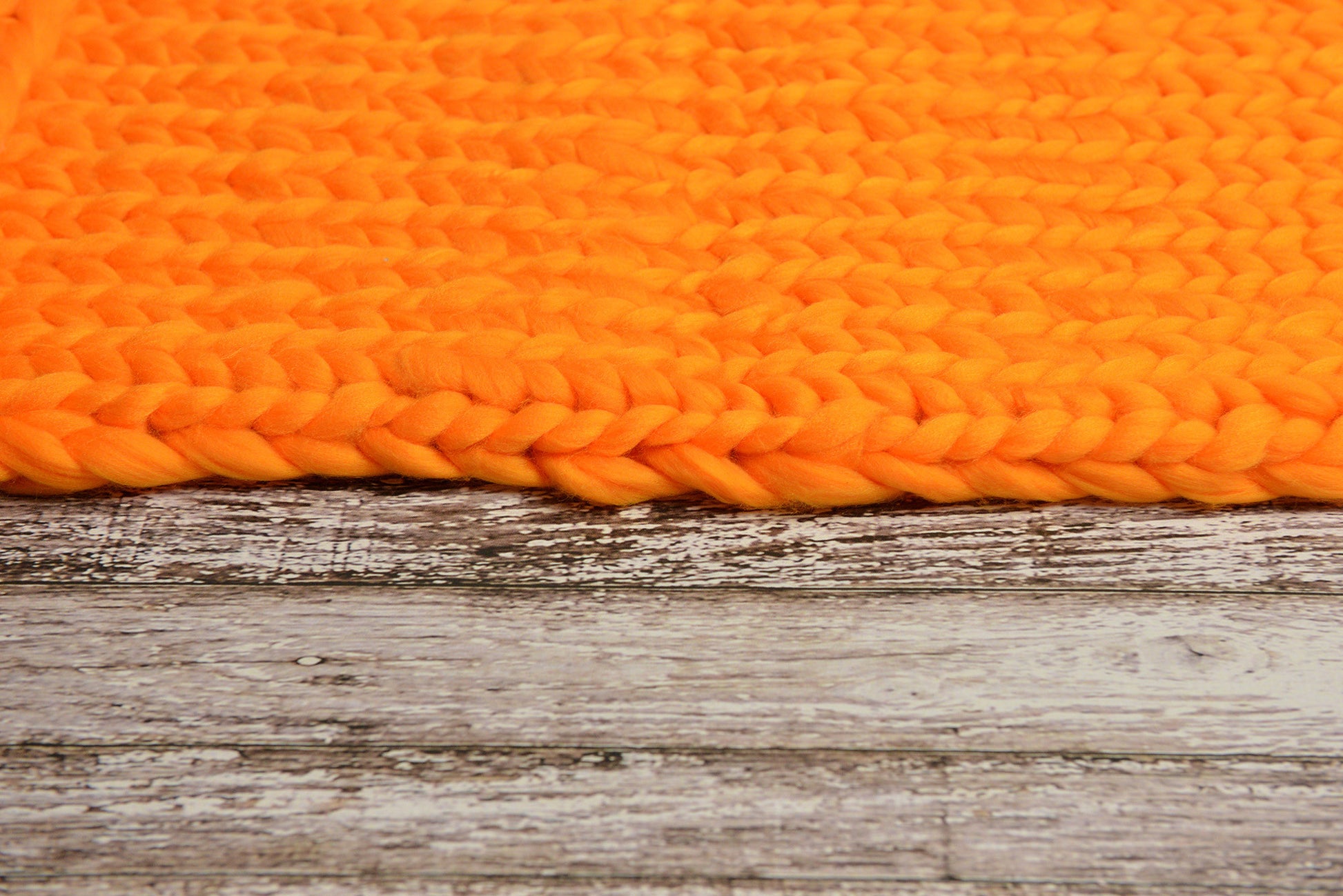 Knitted Thick Yarn Blanket - Orange-Newborn Photography Props