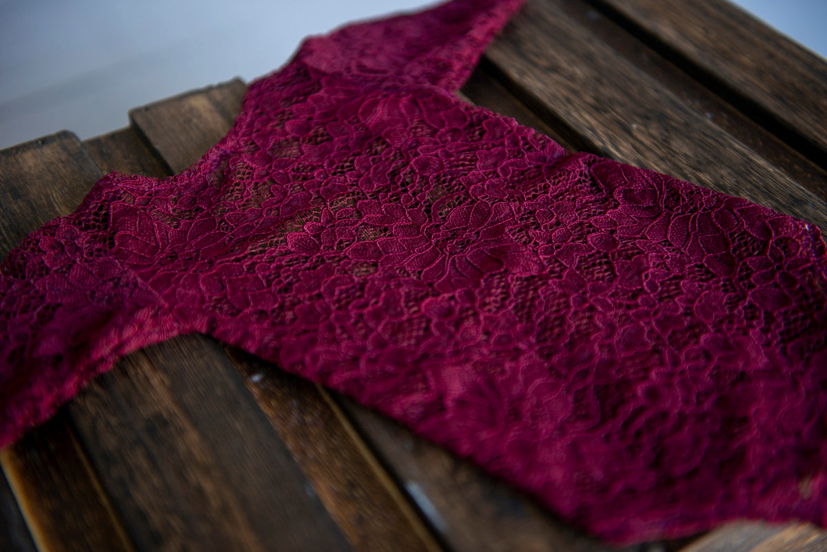 Lace Bodysuit - Burgundy