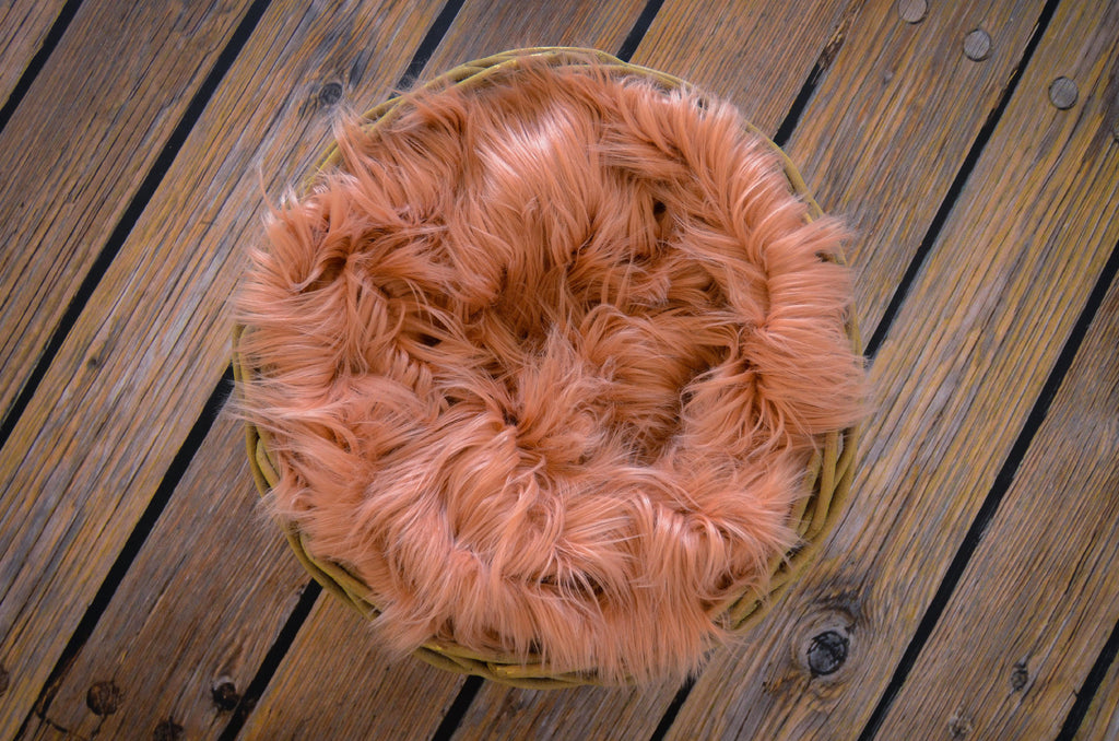 Faux Fur - Salmon-Newborn Photography Props
