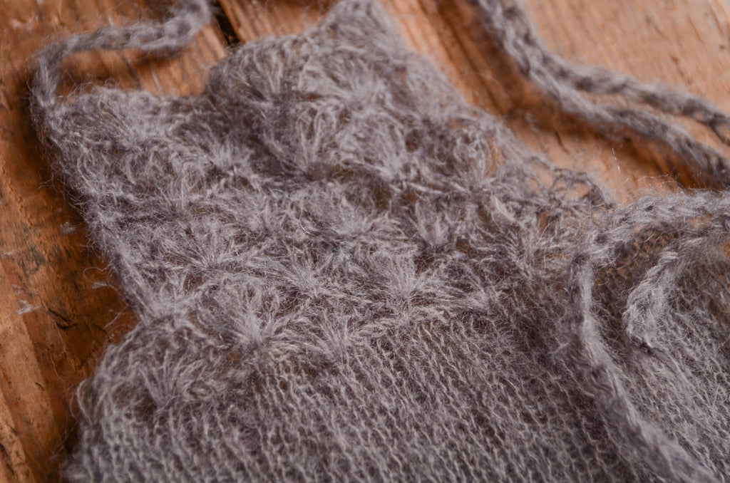 Mohair Overall - Gray-Newborn Photography Props