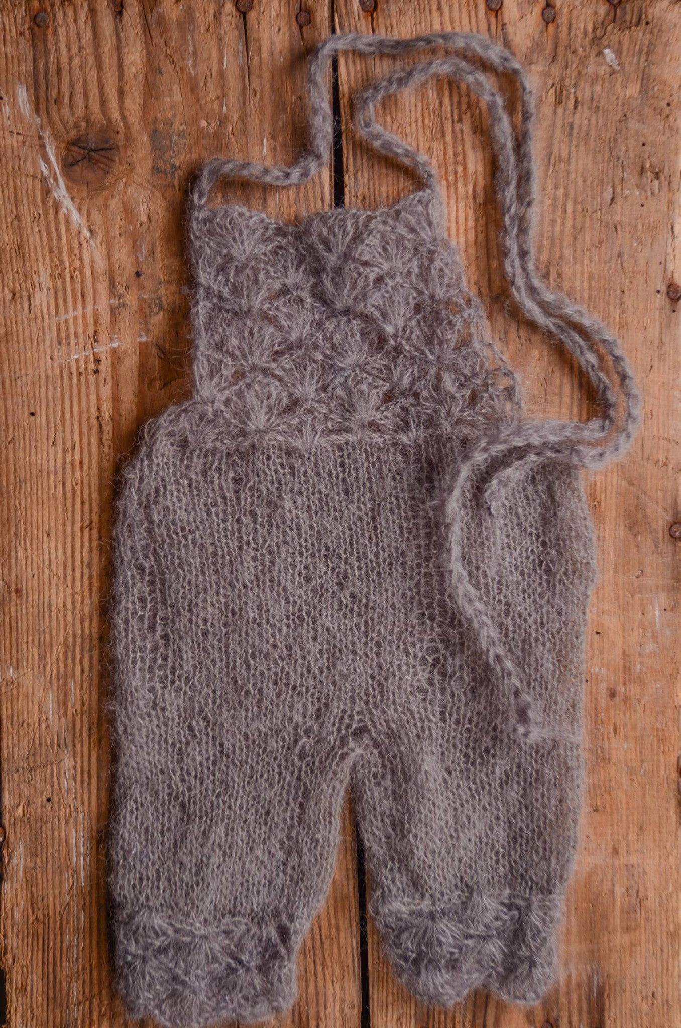 Mohair Overall - Gray-Newborn Photography Props
