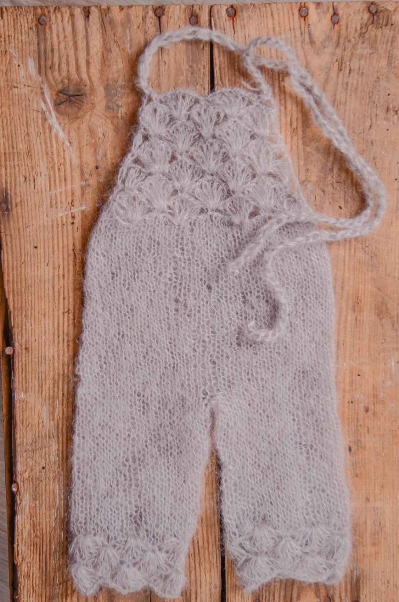 Mohair Overall - Silver-Newborn Photography Props
