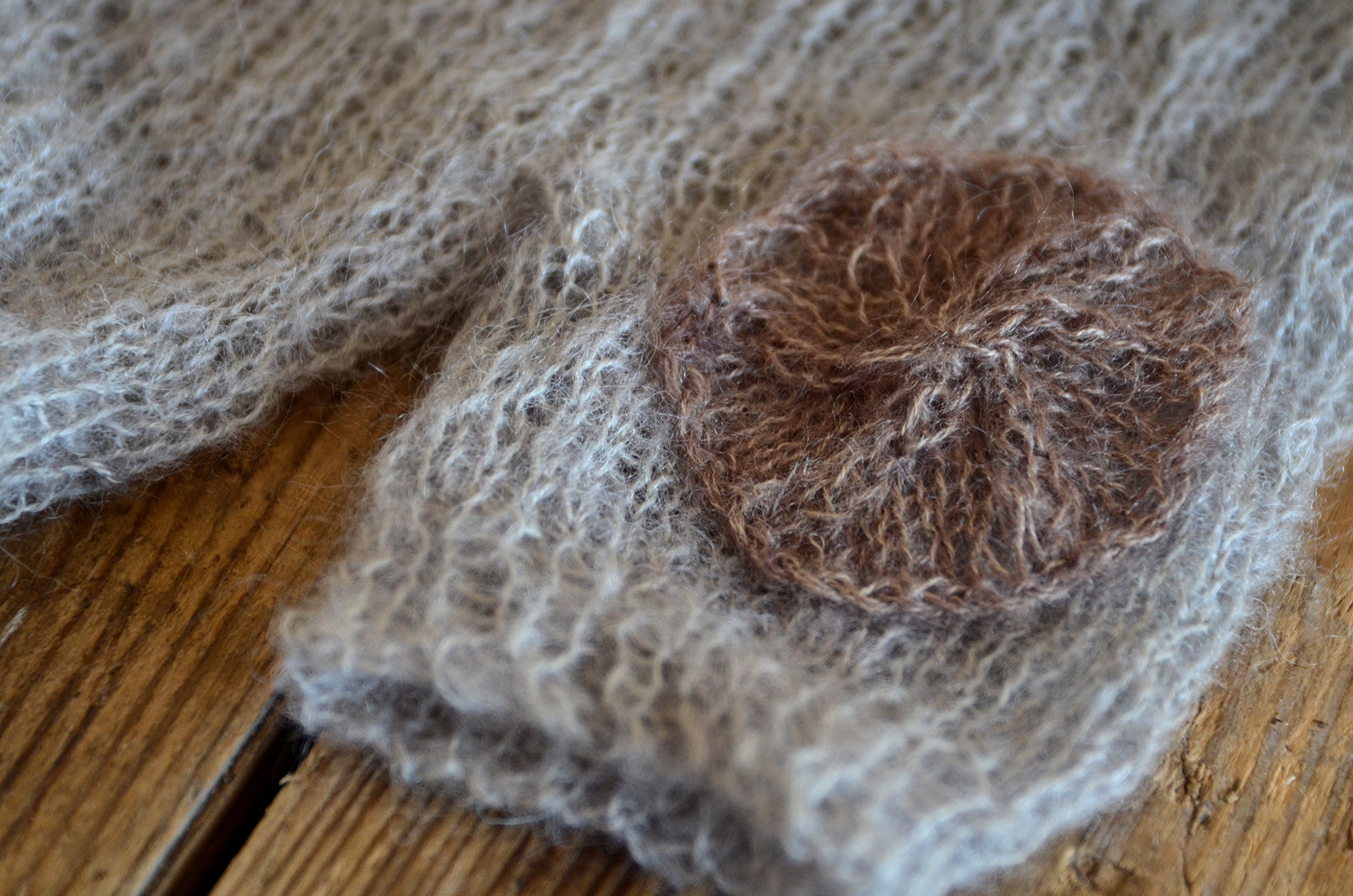 Mohair Overall with Patch and Buttons - Silver-Newborn Photography Props