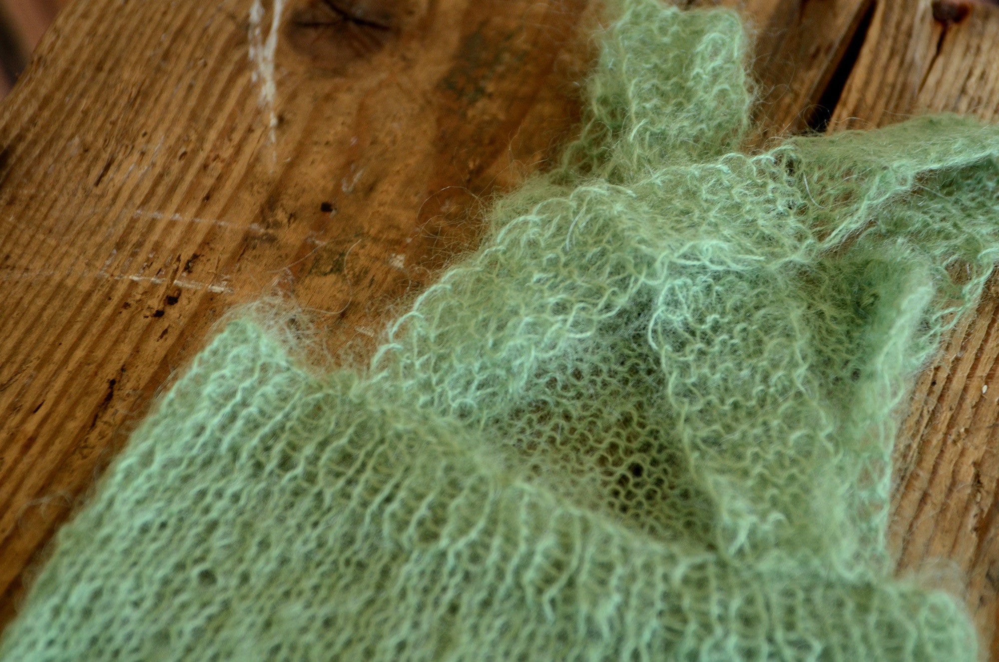 Mohair Overall with Patch and Buttons - Sage-Newborn Photography Props