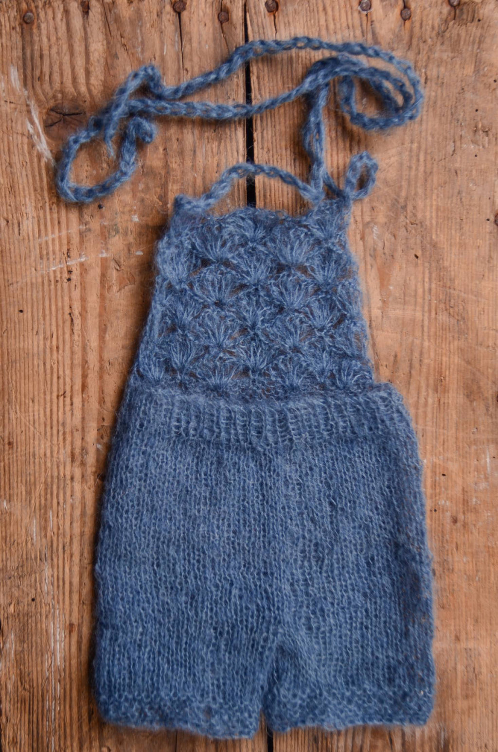 Mohair Romper - Steel Blue-Newborn Photography Props