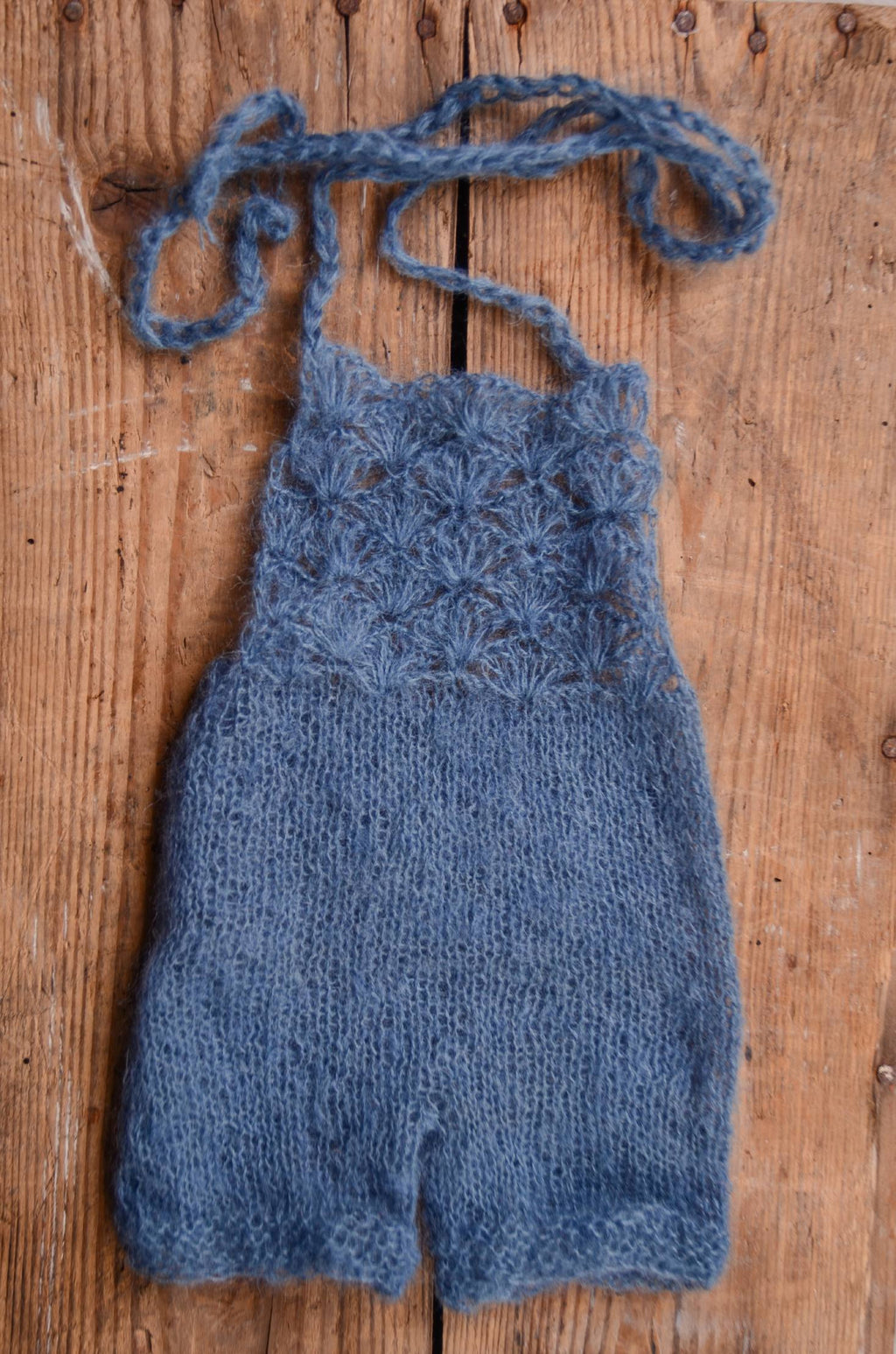 Mohair Romper - Steel Blue-Newborn Photography Props