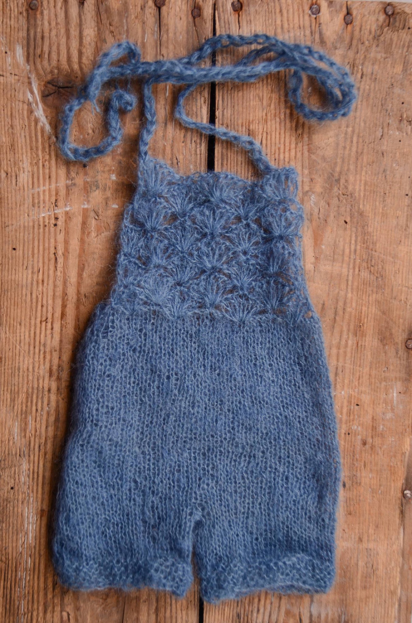 Mohair Romper - Steel Blue-Newborn Photography Props