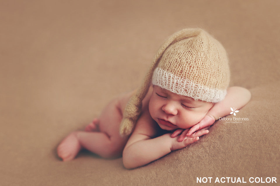 Mohair Sleeping Hat - Milk White-Newborn Photography Props