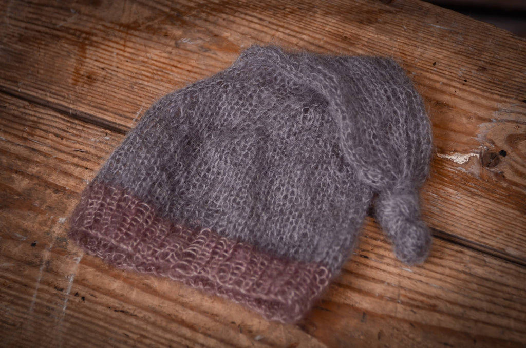 Mohair Sleeping Hat - Gray-Newborn Photography Props