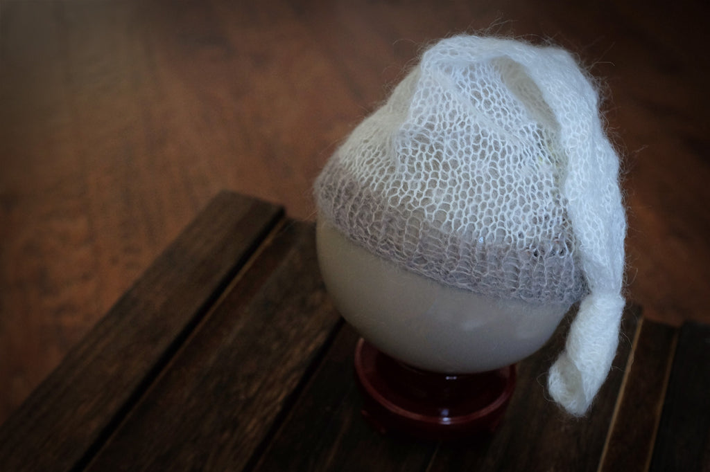 Mohair Sleeping Hat - Milk White-Newborn Photography Props