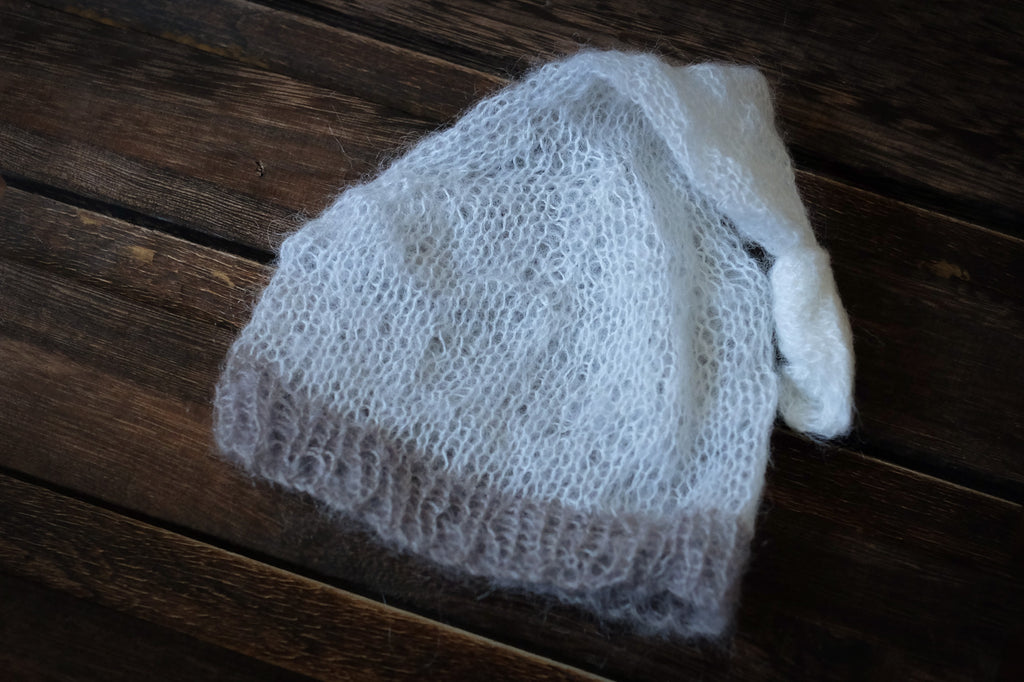 Mohair Sleeping Hat - Milk White-Newborn Photography Props