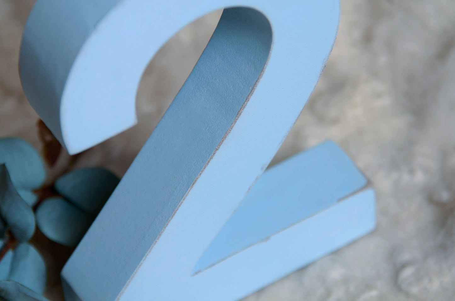 Wooden Two - Number - Blue