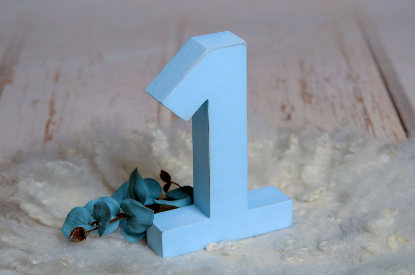 Wooden One - Number - Blue