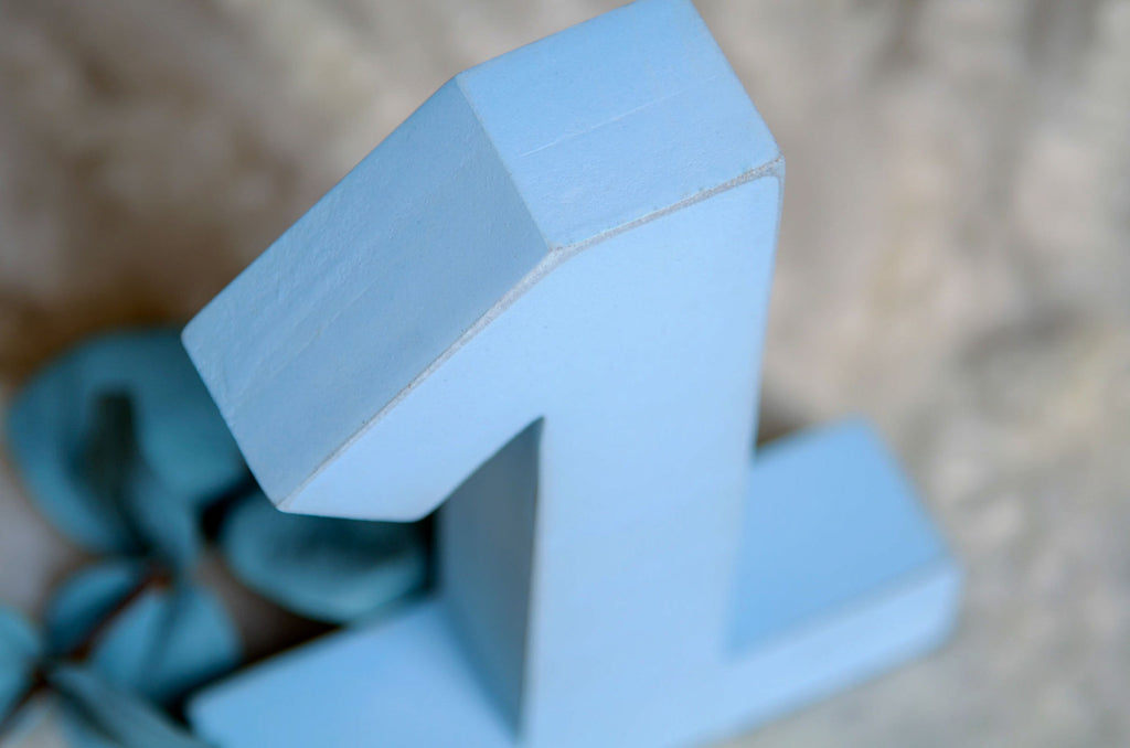 Wooden One - Number - Blue