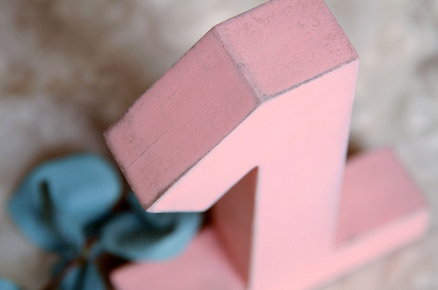 Wooden One - Number - Pink