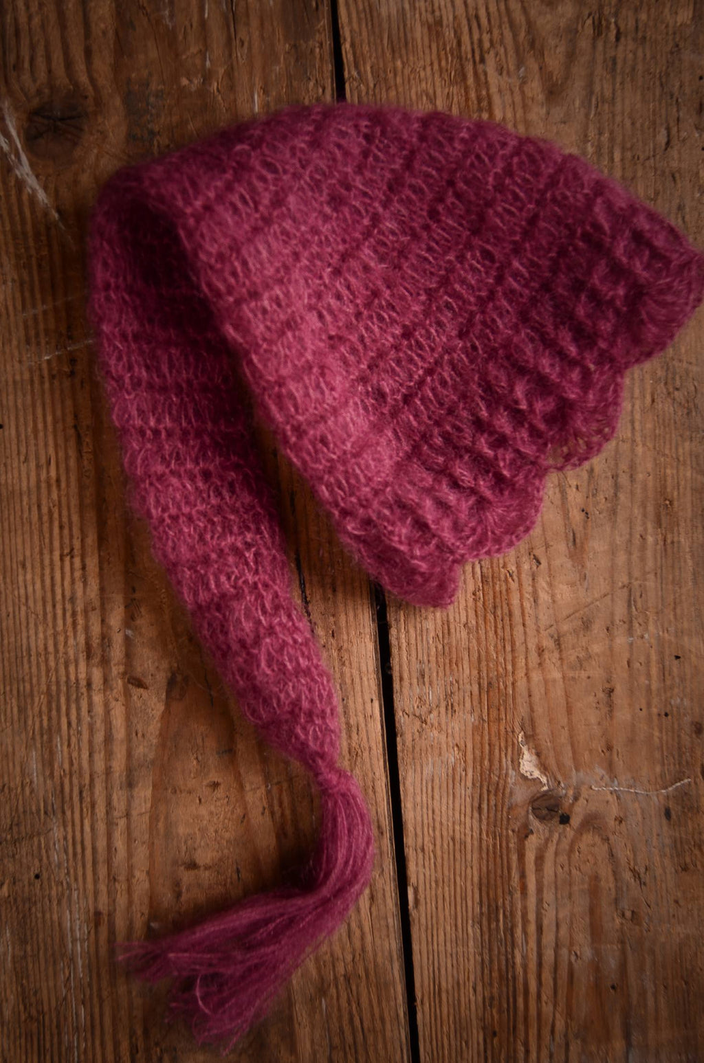 Ornate Mohair Sleeping Hat - Mauve-Newborn Photography Props