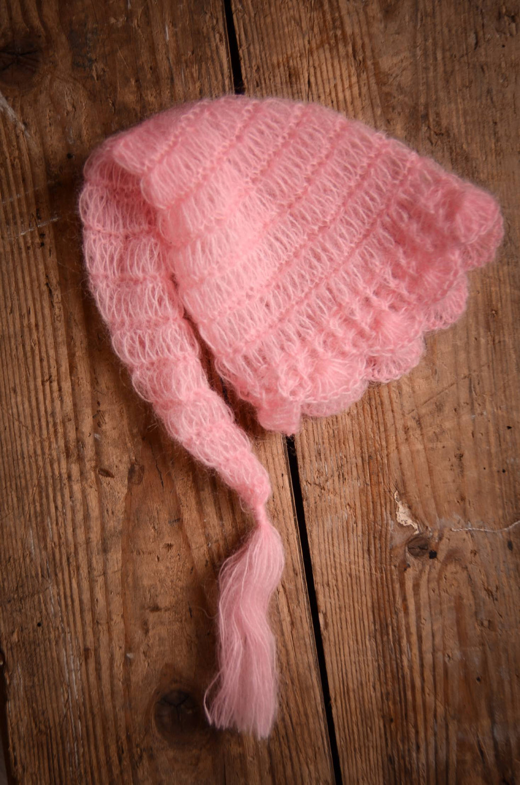 Ornate Mohair Sleeping Hat - Pink-Newborn Photography Props