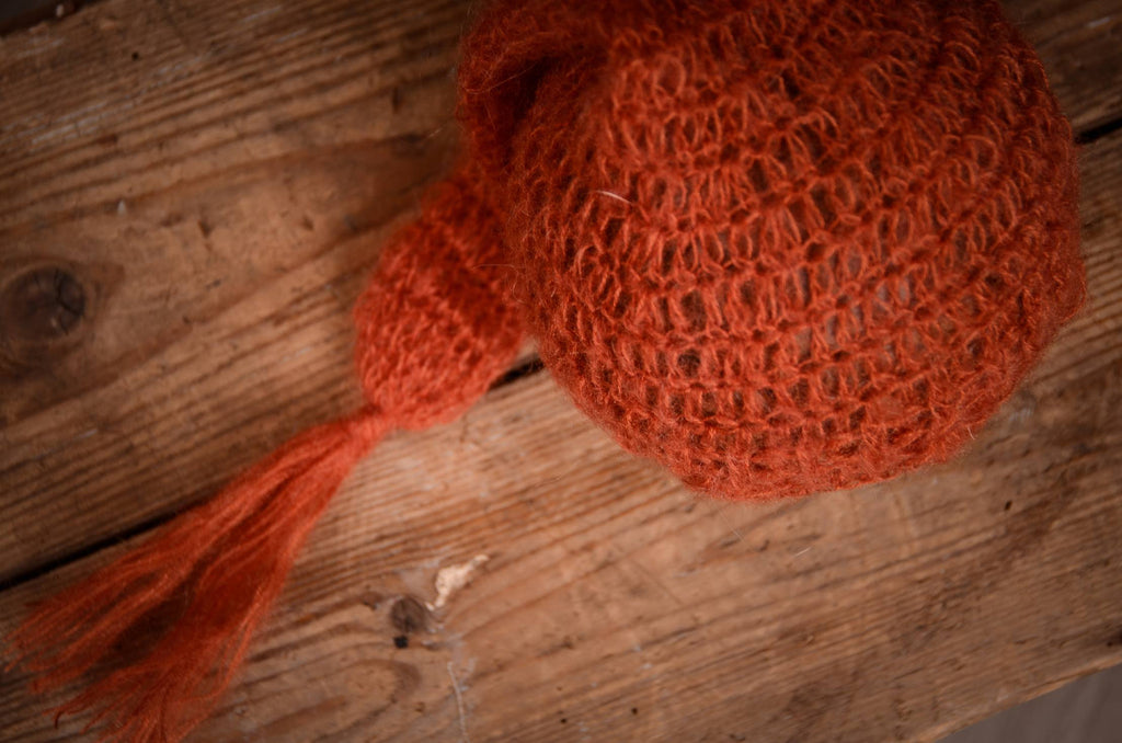 Ornate Mohair Sleeping Hat - Vermeil-Newborn Photography Props