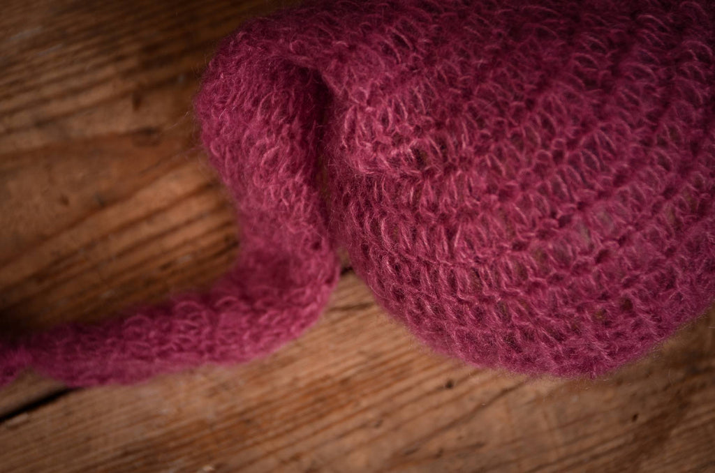 Ornate Mohair Sleeping Hat - Mauve-Newborn Photography Props