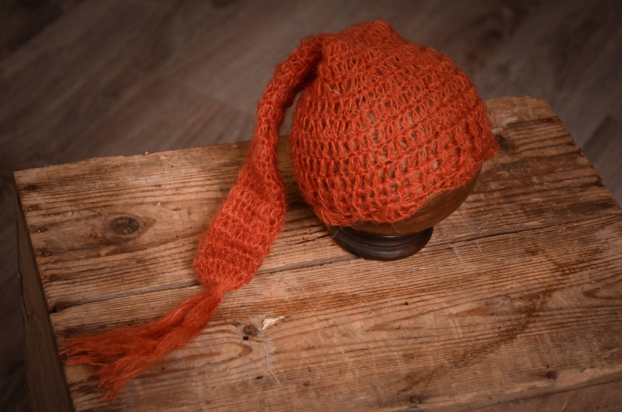 Ornate Mohair Sleeping Hat - Vermeil-Newborn Photography Props