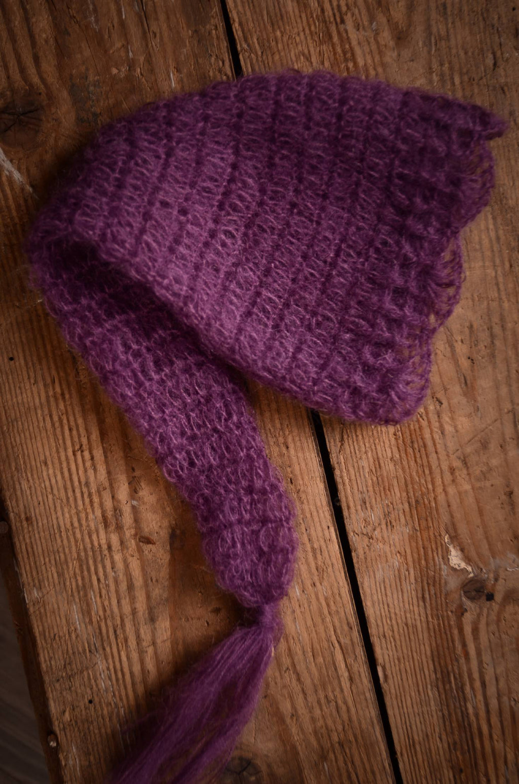 Ornate Mohair Sleeping Hat - Violet-Newborn Photography Props