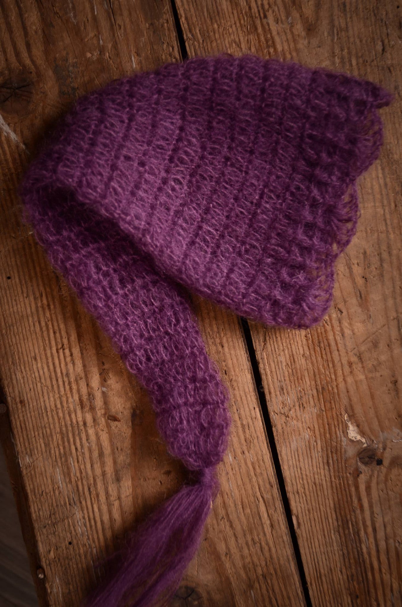 Ornate Mohair Sleeping Hat - Violet-Newborn Photography Props