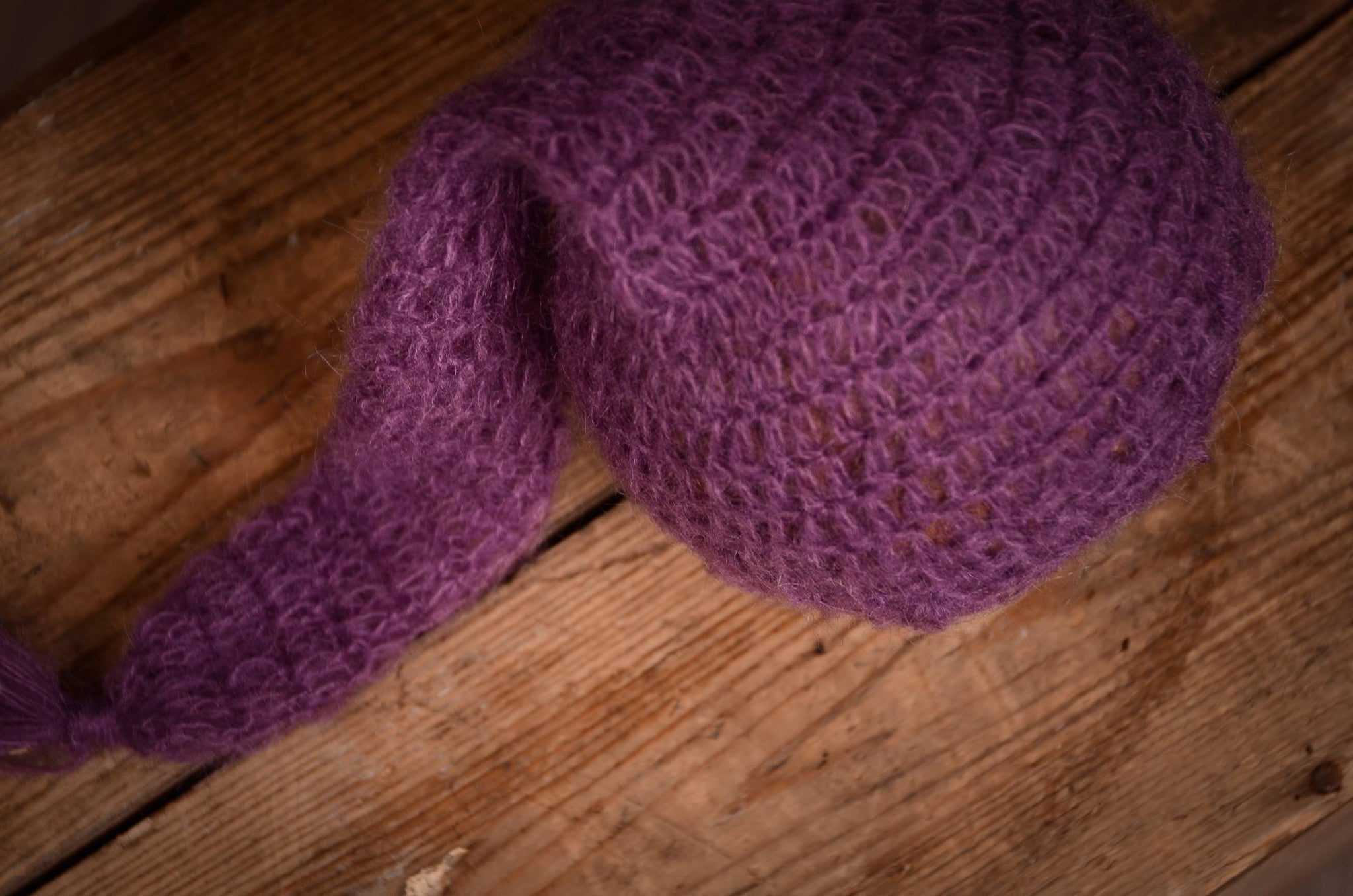 Ornate Mohair Sleeping Hat - Violet-Newborn Photography Props