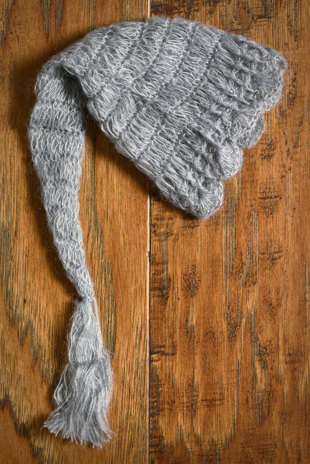 Ornate Mohair Sleeping Hat - Silver-Newborn Photography Props