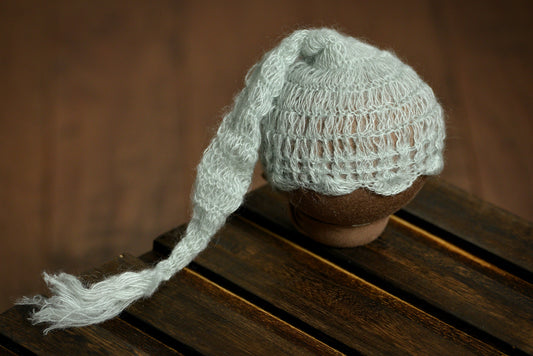 Ornate Mohair Sleeping Hat - Pale Green-Newborn Photography Props