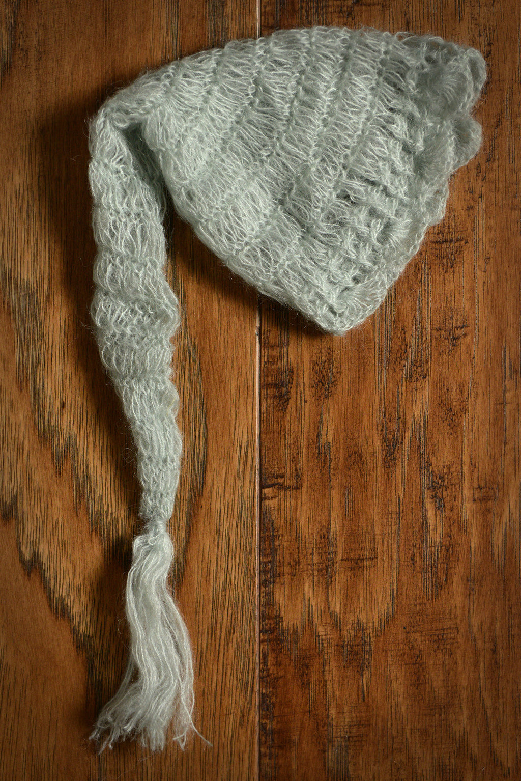 Ornate Mohair Sleeping Hat - Pale Green-Newborn Photography Props