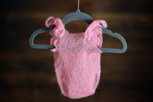 Mohair Bodysuit - Pink-Newborn Photography Props