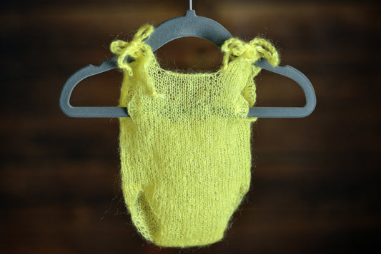 Mohair Bodysuit - Yellow-Newborn Photography Props